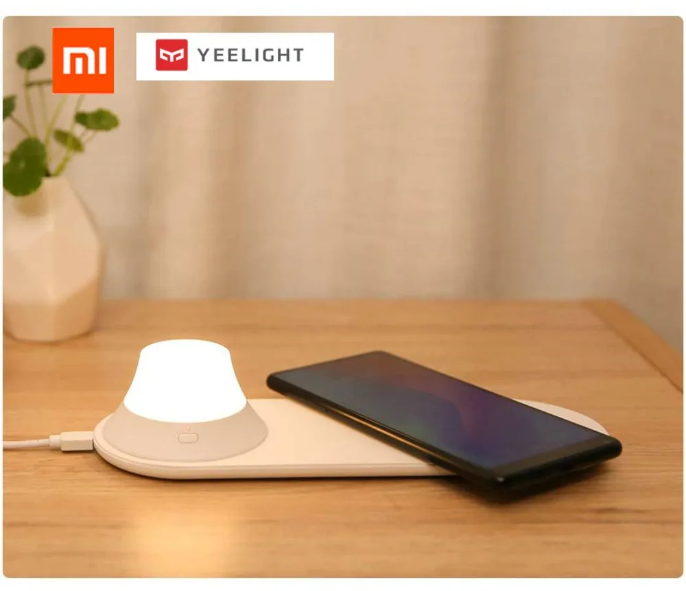 Беспроводное зарядное устройство Xiaomi Yeelight со светодиодной подсветкой магнитное