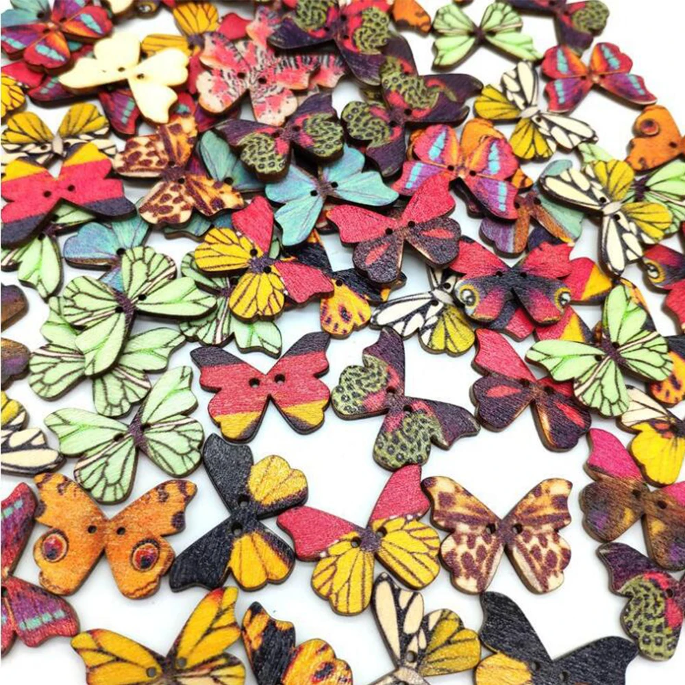 50 шт Случайные микс 28x21 мм деревянные пуговицы для шитья скрапбукинга