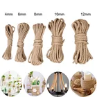 10 метров натуральный джутовая пеньковая верёвка 4 мм 6 мм 8 мм 10 мм 12 мм Ретро домашний декор скрученный шнур из керамического волокна Строка DIY ручной работы
