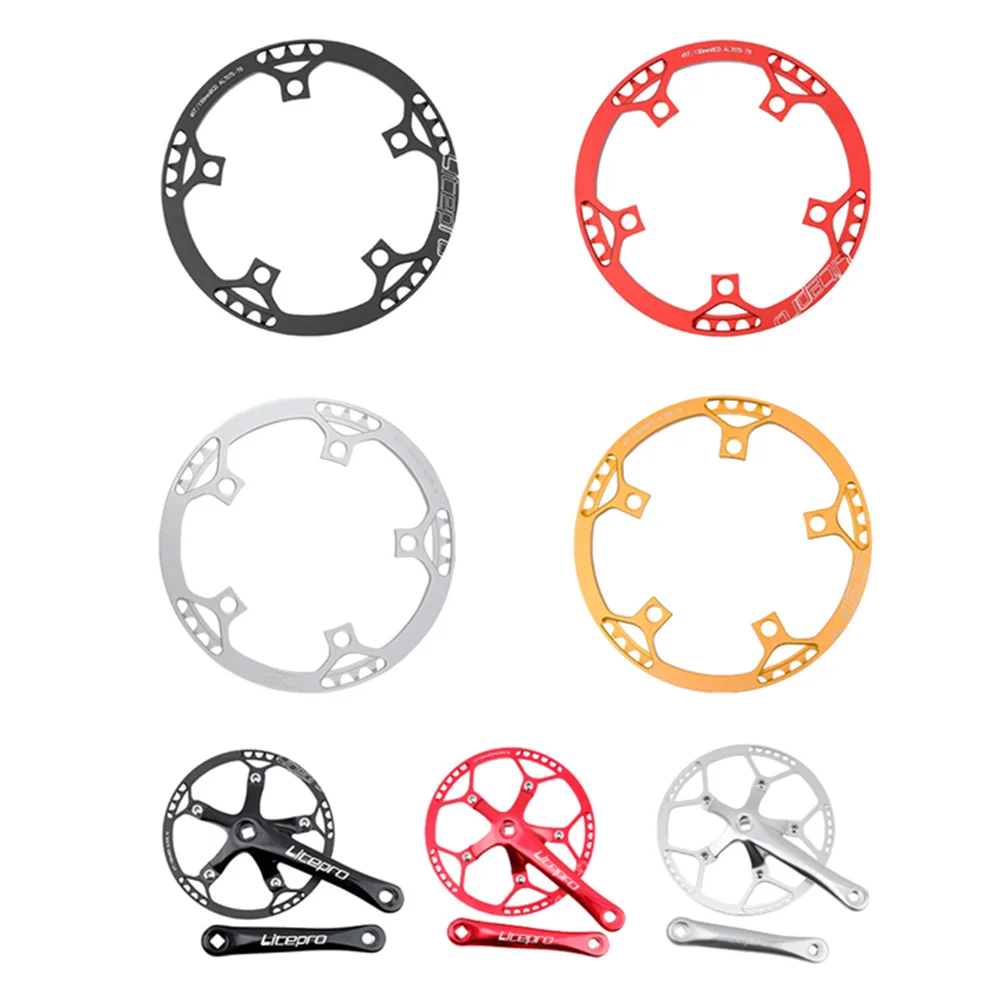 Litepro BMX Bicycle BCD130 Single Disc Gear Round Plate Crankset 45/47/53/56/58T Folding Bike Chainwheel Crank Chainring