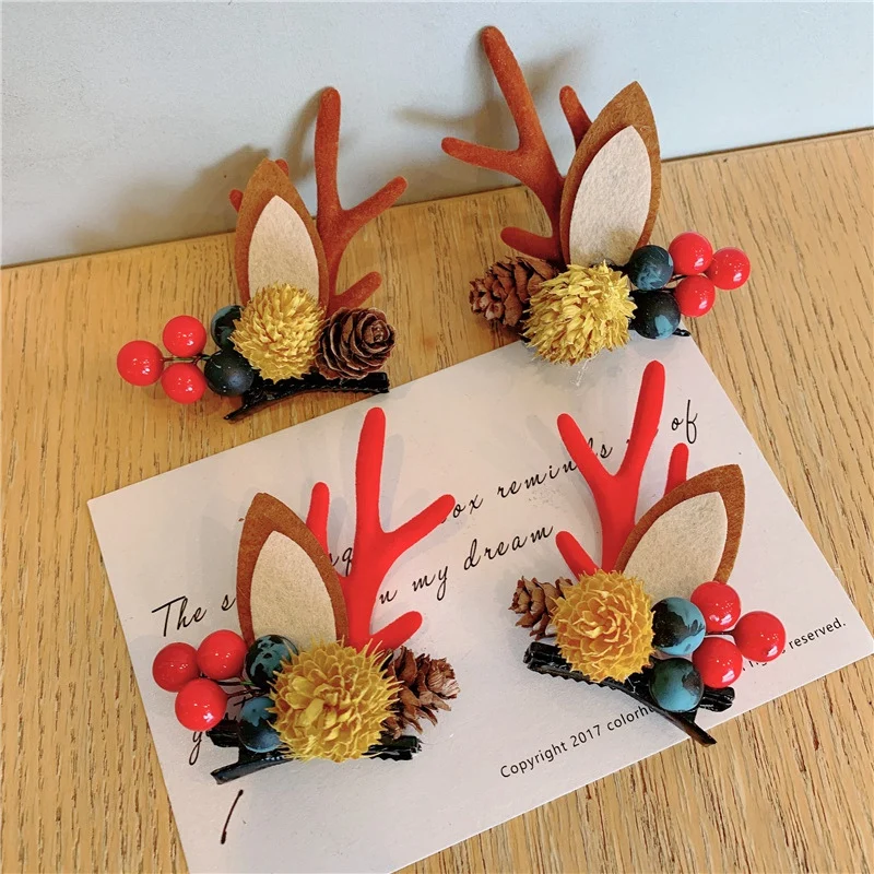 Новогодние повязки Санта Рождественская елка лося обруч на голову с рогами