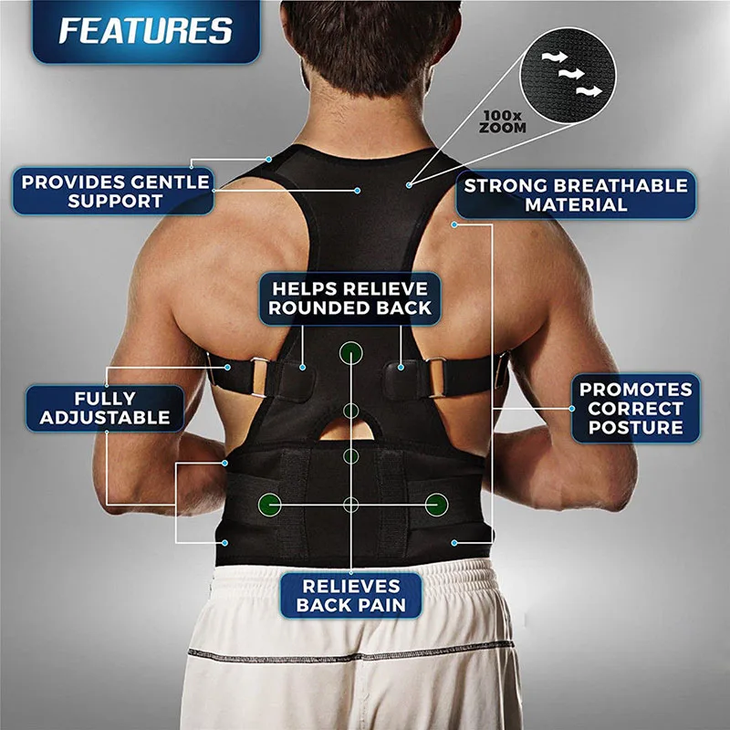 Фото New Professional Adjustable posture corrector Posture Brace Magnet Therapy Straps Back Neck Corrector Spine Support Красота и New Professional Adjustable posture corrector Posture Brace Magnet Therapy Straps Back Neck Corrector Spine Support Красота и