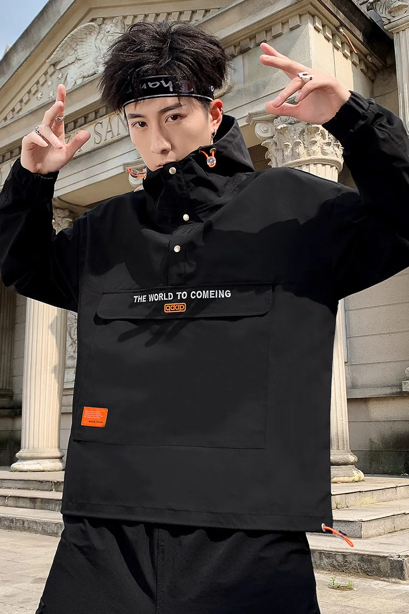 2019 половина на молнии комбинезон с капюшоном куртка Тренч пальто мужская