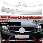 Автомобиль Хромированный передний бампер для губ нижний разветвитель Накладка для Benz W205 C300 C400 C63 AMG 2058851574