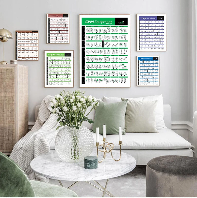 Плакат для бодибилдинга спортзала фитнеса гантели кетлбелл тренировочная карта