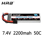 HRB 2S 7,4 V 2200mah Lipo батарея 50C для Traxxas 1:16 Slash, 116 E-Revo, 116 Summit, Slash Rally транспортные средства RC батареи