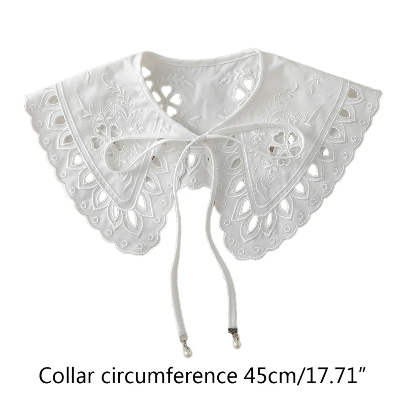 

Vintage Embroidery Doll Fake Collar Shawl Hollow Out Lace Wavy Half Shirt Dickey A20 21 Dropshipping