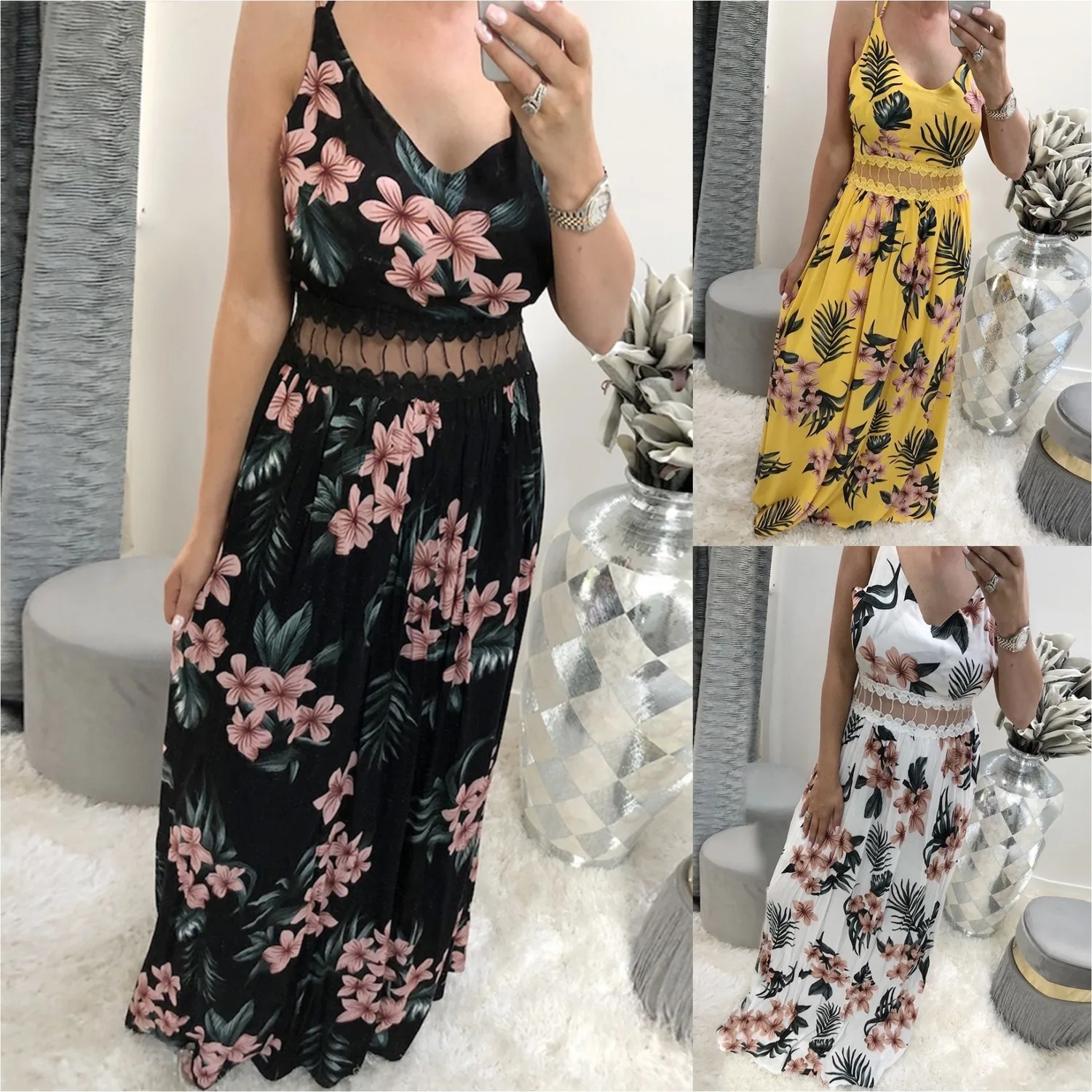 2020 костюм платье камзол кружевное с принтом сексуальное женское Макси Бохо