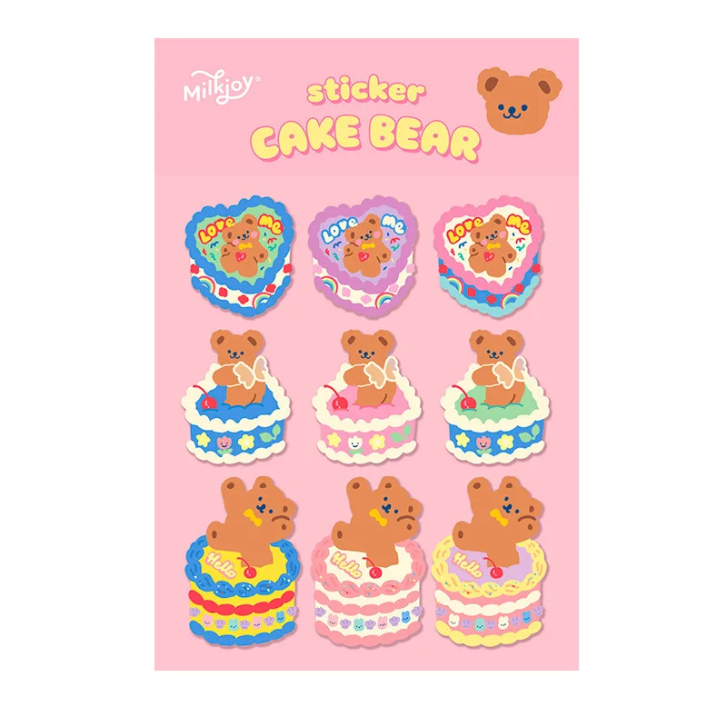 

INS Sweet Cake Bear Decoration Sticker DIY Creative Scrapbooking Album Journal Crafts Phone Envelope Seal Sticker