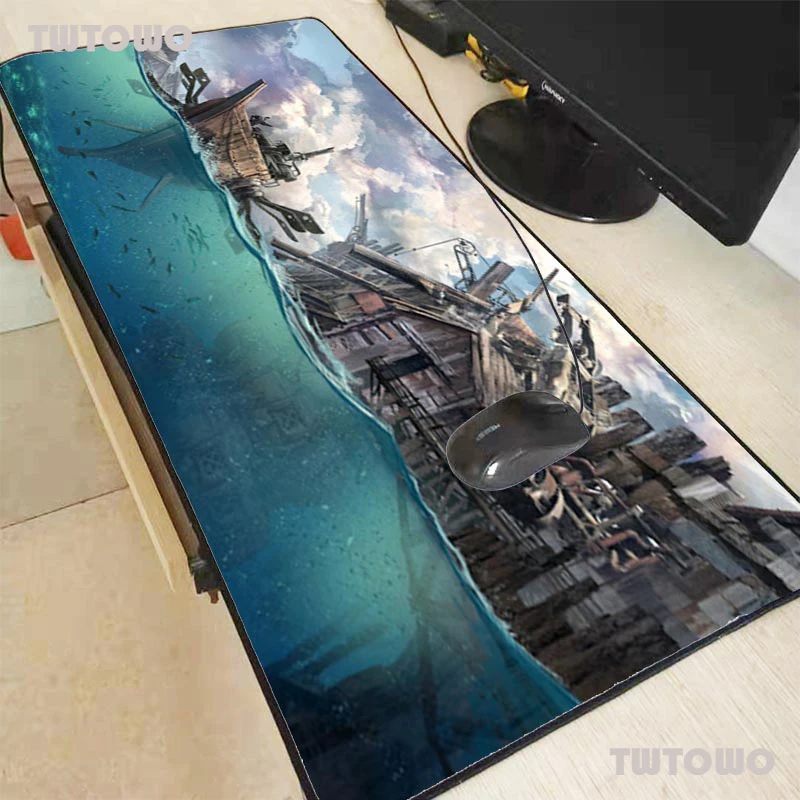 

Underwater City Fantasy Extra Large Mousepad Natural Rubber Mouse Pad Anti-slip Gaming Mouse Mat With Locking Edge
