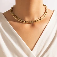 2021 new punk cuban chian choker necklace for women hip hop big chunky gold color thick chain necklace metal pendant jewelry