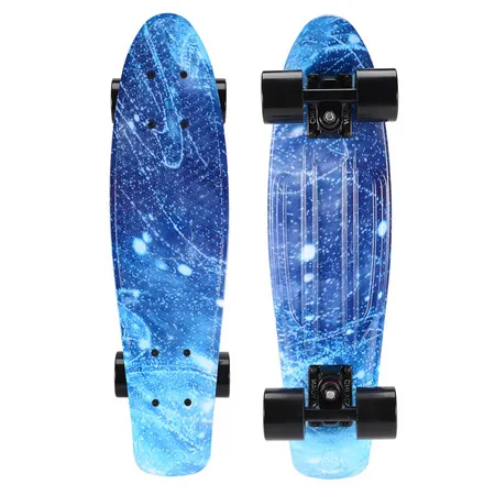 Blue Galaxy 2" Круизер скейтборд мини пластиковый скейт доска Ретро Лонгборд Графический Галактический Звездный Печатный скейт доска - Цвет: Blue Galaxy