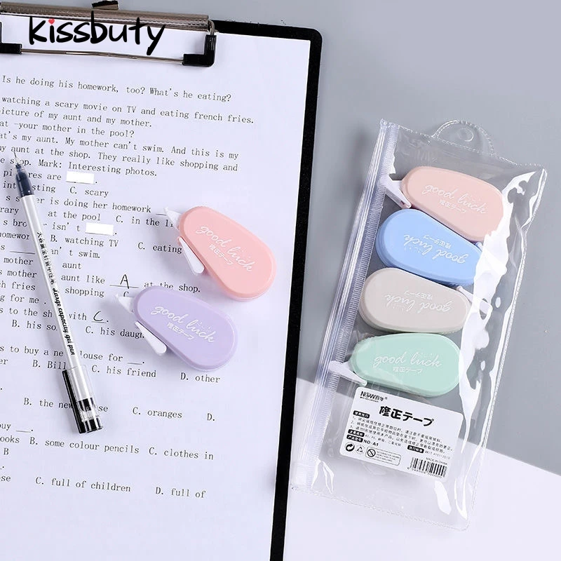 

6Pcs/Set Correction tape Solid color translucent Corrector Kids Student Altered tape School Office Supplies