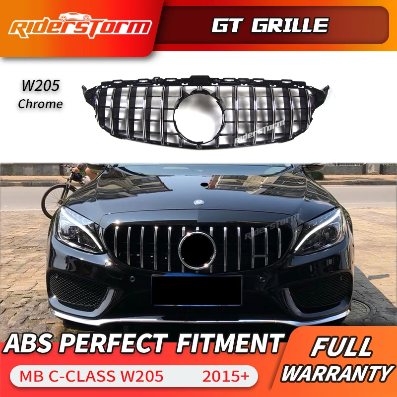 Для W205 GT AMG GTR решетка спереди GT R гриль для Mercedes Benz W205 c200 c250 c300+ решетка+ передняя решетка