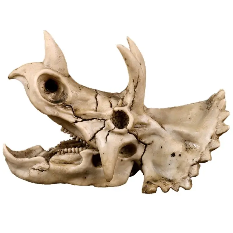 Triceratops искусственная смола поделки ископаемая модель Хэллоуин украшение для