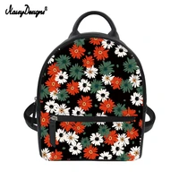 noisydesigns beautiful daisy printed female mini backpack new fashion leather double shoulder bags female casual school bags