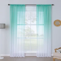 upscale gradient translucent white tulle curtains washable polyester bedroom curtains for living room sheer voile curtains sz013