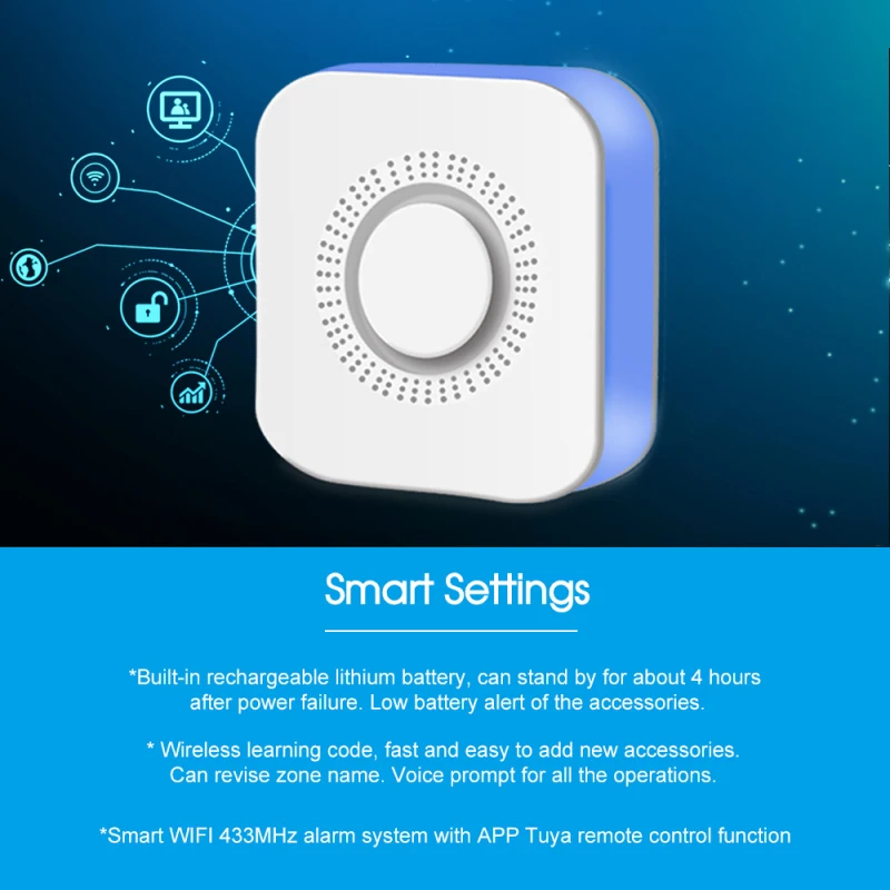 

1pcs Smart Alarm ZigBee WiFi 2.4G Smart Home Automation Light And Sound Alarm Support Voice Control APP Remote Control