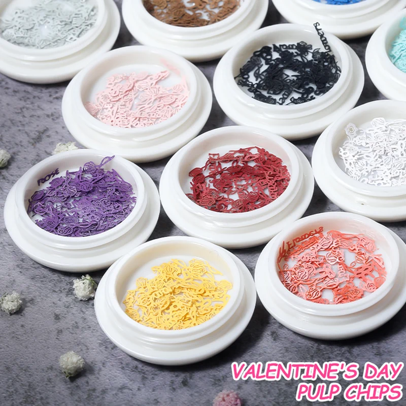 

50Pcs Valentine Nail Art Stickers Love Bear 3D DIY Pink Vintage Western Style Waterproof Nail Accessories