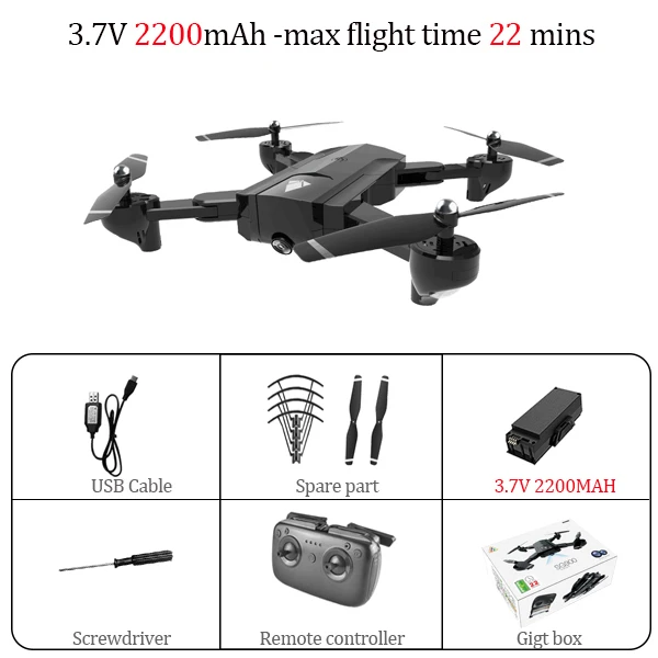 2200mah gift box SG900 X192 gps Квадрокоптер с 720 P/4 K HD камерой Rc вертолет gps фиксированная точка wifi FPV дроны следуем за мной режим vs Hubsan H501s - Цвет: 2200mah gift box