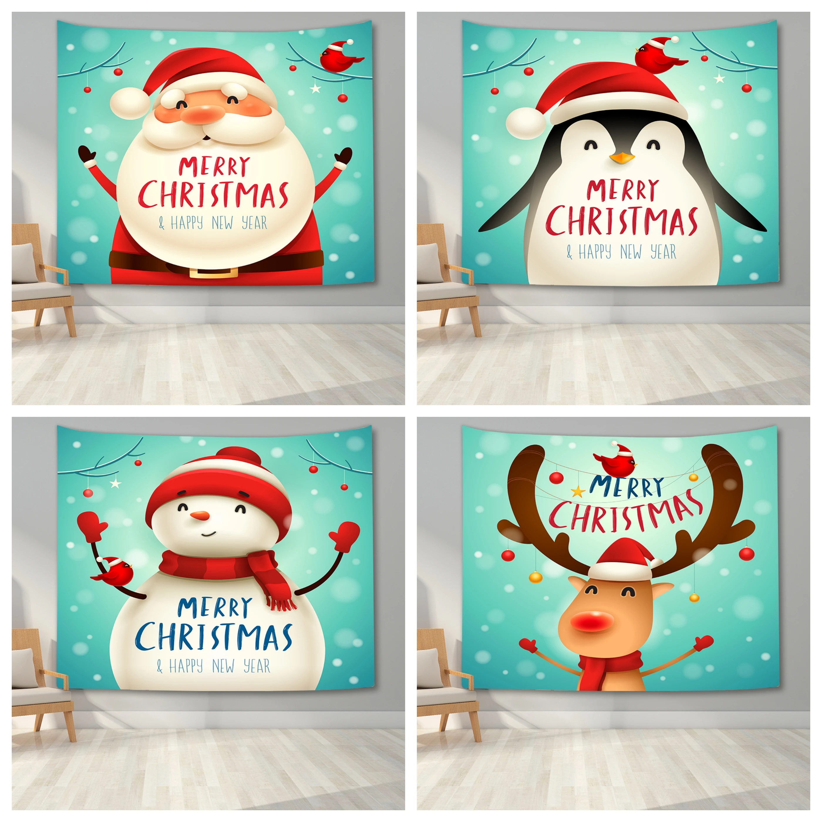 Рождественский настенный гобелен &quotСнеговик&quot Одеяло для Спальня Гостиная