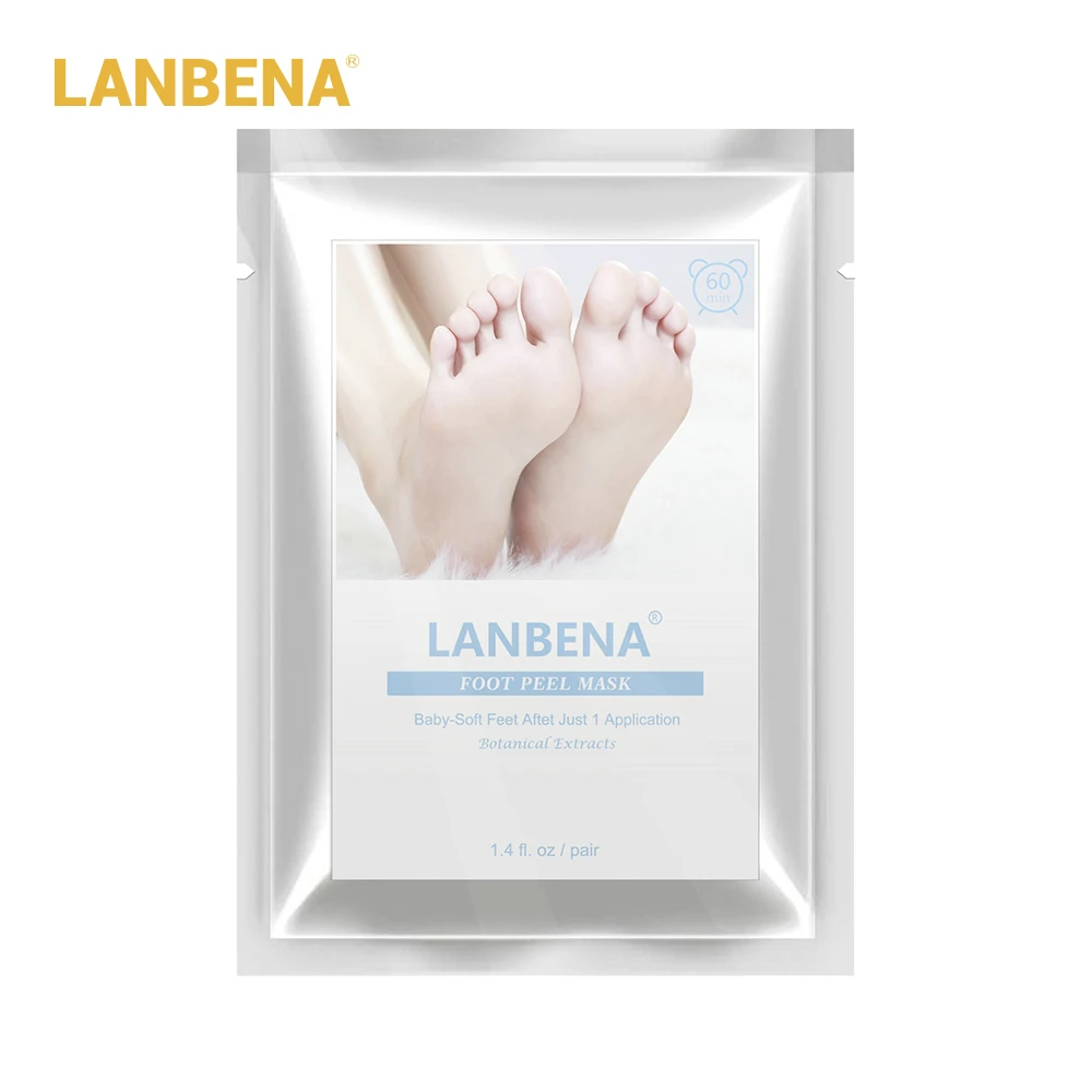 LANBENA маска для пилинга ног 2 шт. Лаванда удаление омертвевшей кожи детская крем