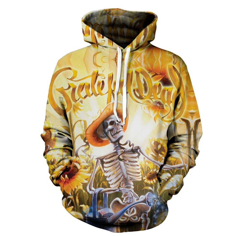 

Harajuku style clothing spring and autumn casual hoodie pullover sweatshirt 3D skull print fashion casual streetwear