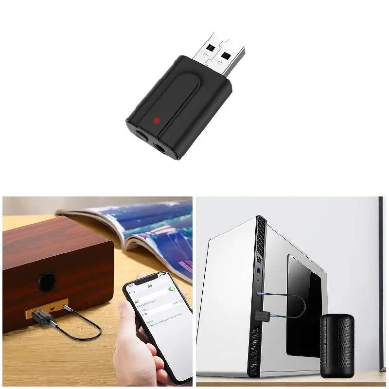 2 в 1 USB Bluetooth V5.0 приемник передатчик автомобиля беспроводной аудио AUX адаптер JR
