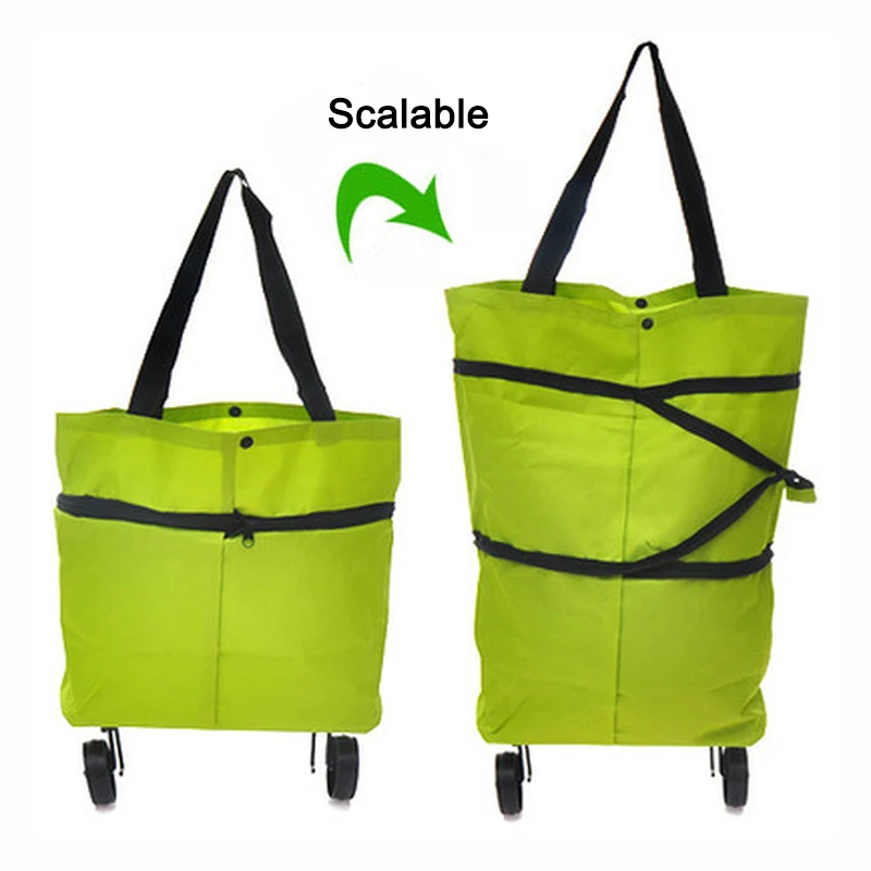 Foldable Shopping Cart with Wheels Portable Storage Basket Large Capacity Multifunction Collapsible Trolley Tug Bag Organizer | Дом и сад