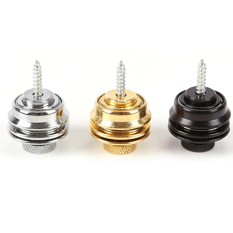 

6 Pcs Guitar Strap Nails Guitar Strap Locks Mushrooms Heads Guitar Bass Strap Locks Pins Belt Buckle Buttons
