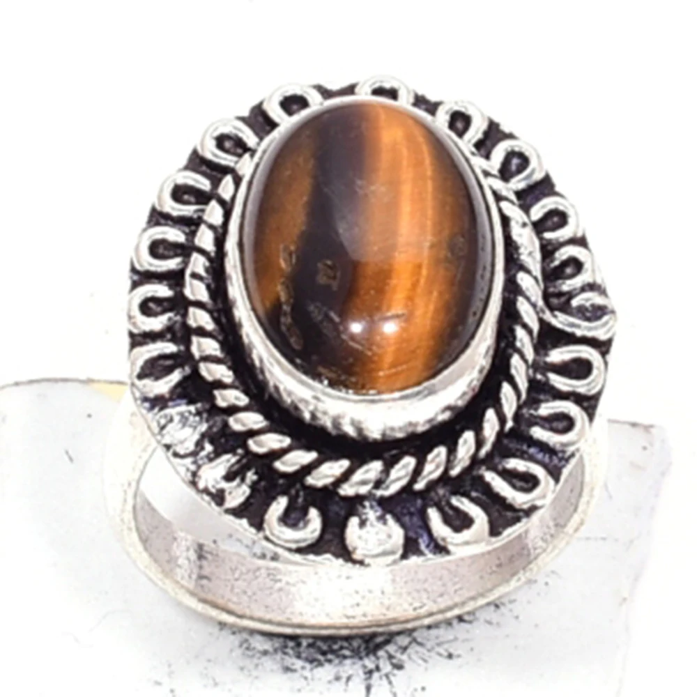 

Genuine Tiger Eye Silver Overlay over Copper, Hand Made Women Jewelry gift , R6654