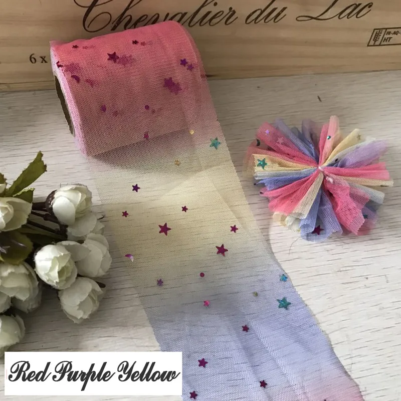 Эластичная лента для волос с блестками 5 ярдов в комплекте 6 см