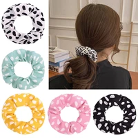 6pcs women hair scrunchies elastic fabric dots ponytail holders hair ropes ponytail holder hair ring headwear accessories