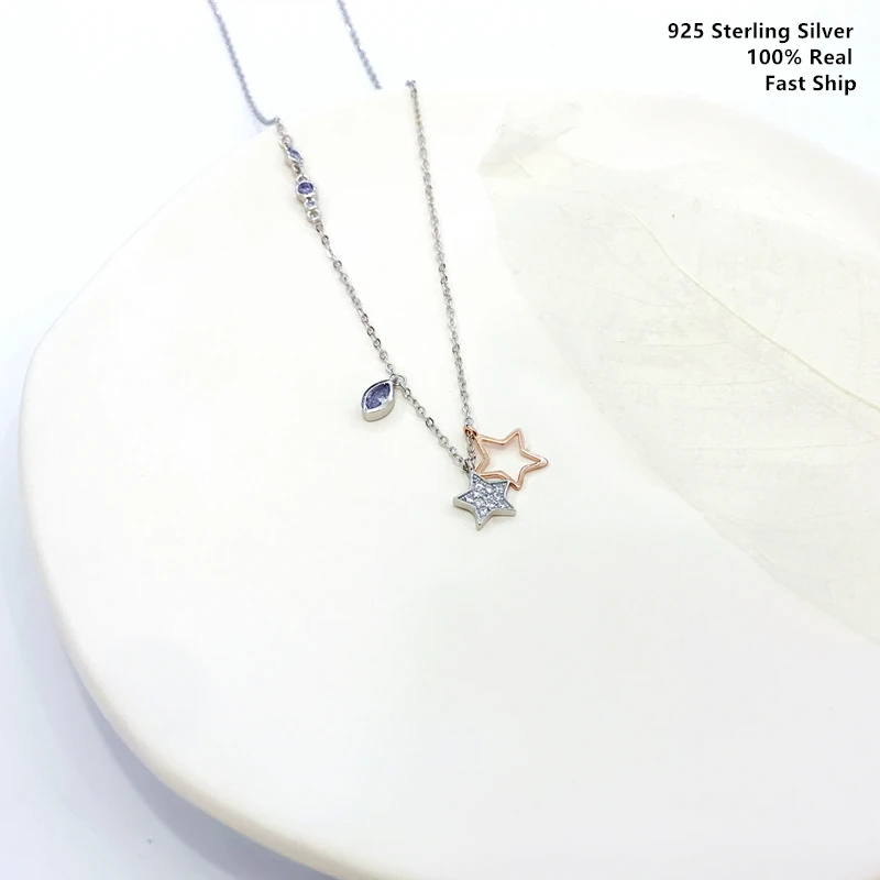 

Star Sterling Silver Colgantes De Plata De Ley 925 Necklace Chain Collar Inicial Cadena Plata Silber 925 Schmuck Jewelry цепочка