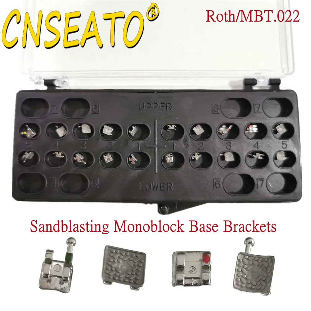 

20Pcs/Kit Dental Brackets Orthodontic Braces For Teeth Metal Sandblasted Base Monoblack Dentistry GAC Style Dentist Accessories