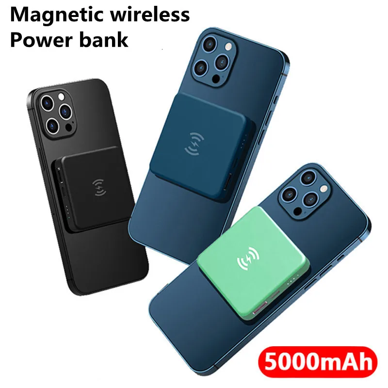 5000mah power bank magnetic 7 5w wireless charger for apple iphone 13 12 mini pro max huawei xiaomi samsung external battery free global shipping