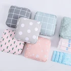 Женская сумка для хранения гигиенических салфеток, хлопковая дорожная сумка для макияжа с принтом, кошелек на молнии, органайзер для мелочей