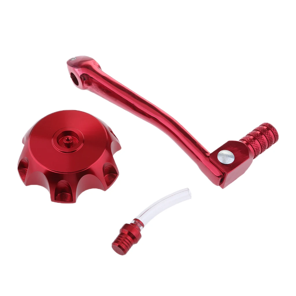 Red Folding 11mm Gear Shifter Lever + Gas Fuel Tank Cap for CRF50 125cc Pit Dirt Bike |