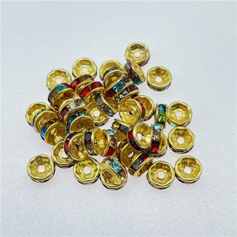 50 шт. 8мм 10мм красочные AB кольцевые разделители для создания украшений сделай сам, соединительные элементы для браслетов и колье оптом.