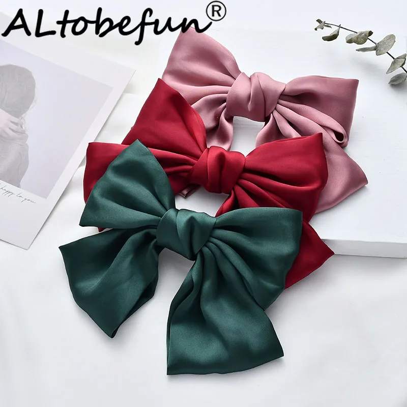 Женская шпилька для волос ALTOBEFUN с бантом и атласным бабочкой аксессуары девушек