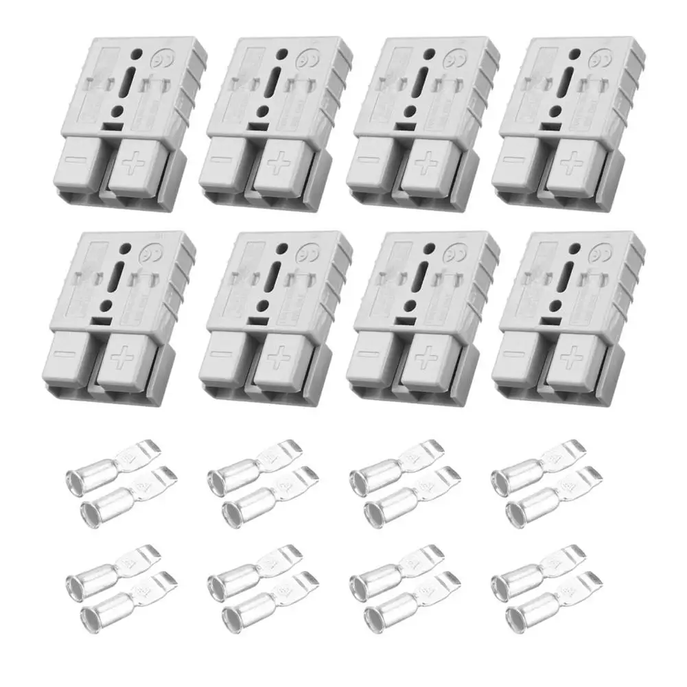 

New 50Amp Battery Power Connector Kit Quick Connect Disconnect Winch Trailer Power Cord Plug Terminal Protective Shell Tools