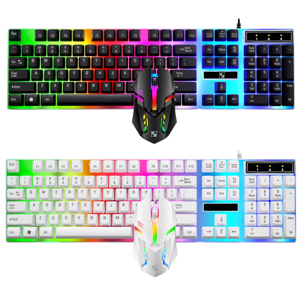 

LX-2020 Gaming keyboard Mouse Combo RGB Backlight Mechanical Felling keyboard Gamer kit Silent Gamer Mouse Set for Laptop PC