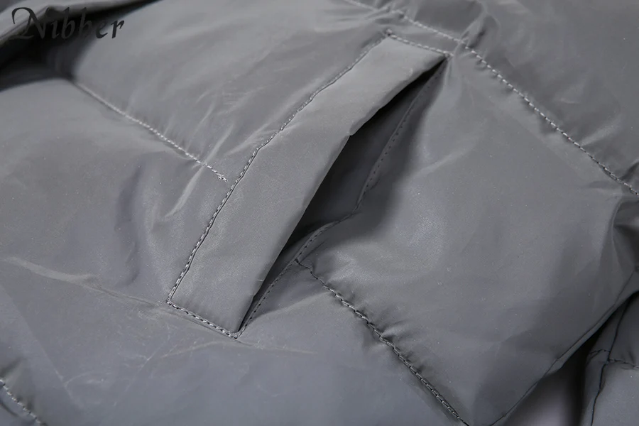 Nibber Winter Fashion Reflective Warm long Coat Womens top Jacket2019 club party Shining loose Outerwear mujer spring Parka Coat