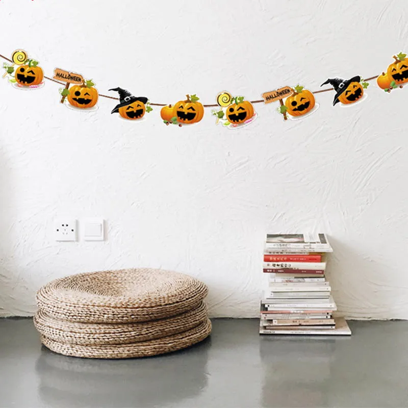 8 шт. декоративный баннер для Хэллоуина мультфильм роспись тыква призрак ведьма