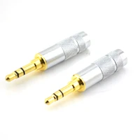 10pcslots 3 5mm audio plug 24k gold plated 3 pole diy headphone plug