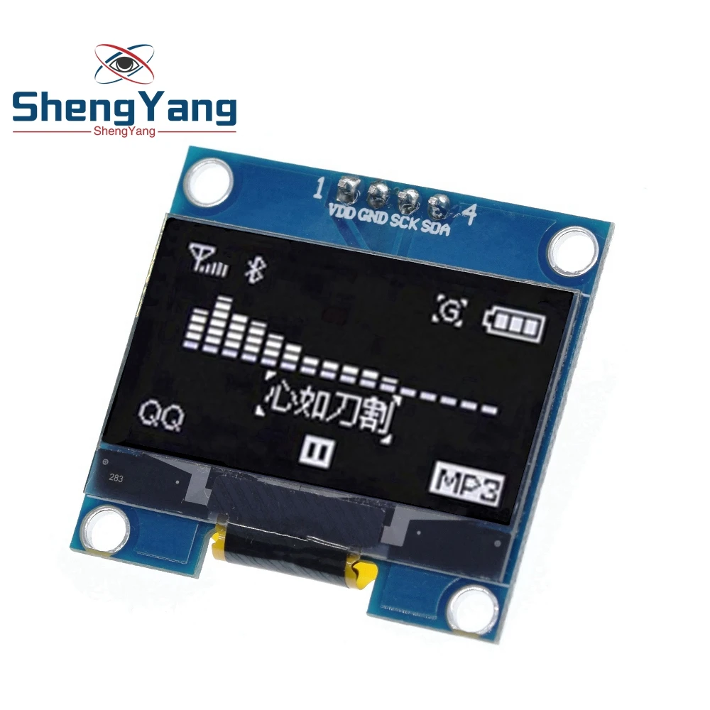 Шэньян 1 шт. 4PIN 1," O светодиодный модуль белый/синий цвет 128X64 1,3 дюймов O светодиодный ЖК-дисплей светодиодный Дисплей модуль 1,3" IIC I2C общаться - Цвет: Белый