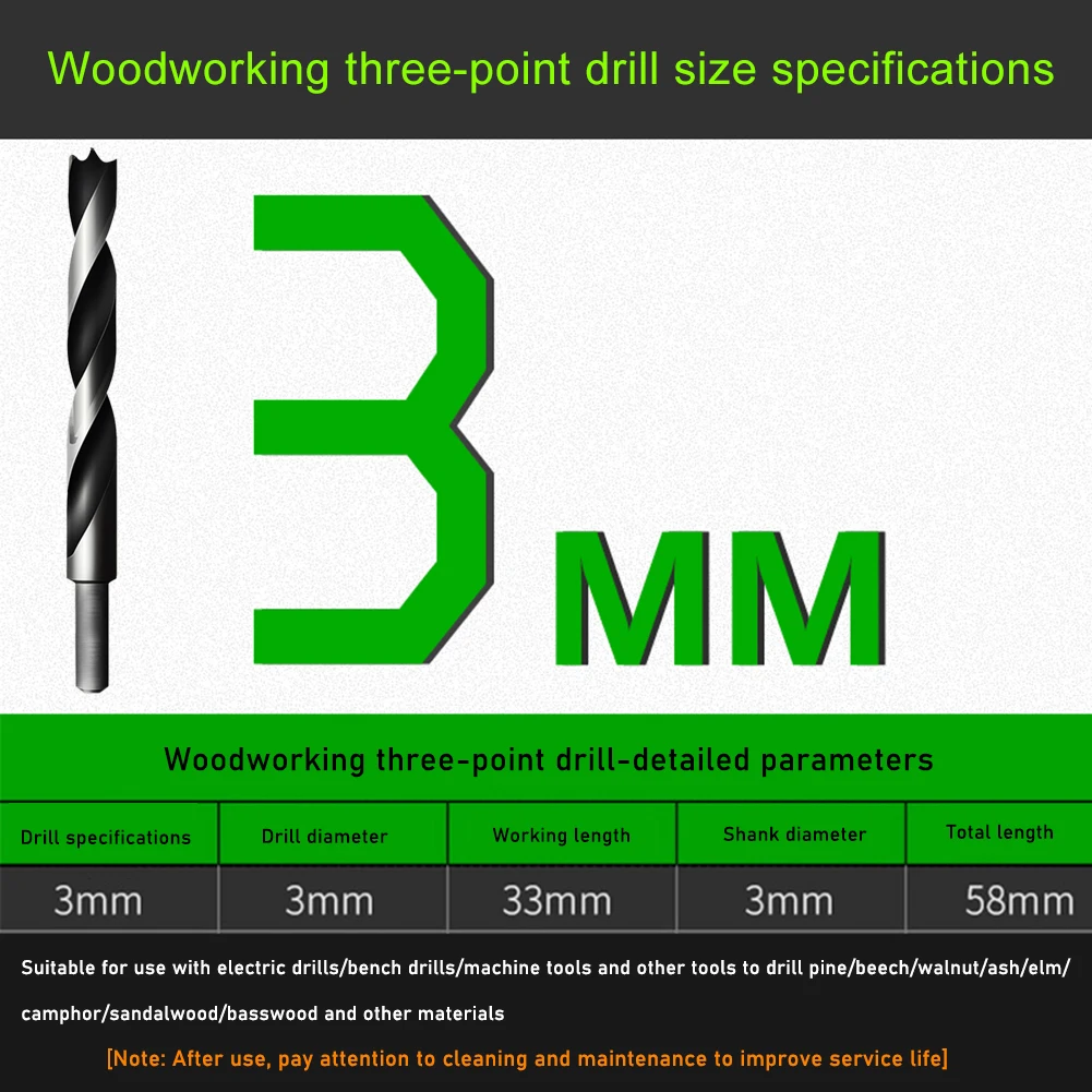 10 шт. с высоким содержанием углерода Сталь цилиндрическим хвостовиком три сверло