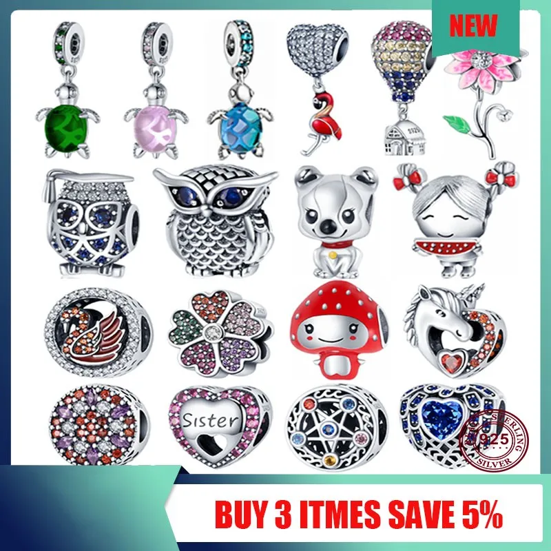 

Hot Sale 100% Real 925 Sterling Silver Ariel Balloon Charm Fit Original 3mm Bracelet Making Fashion Diy Jewelry For Women