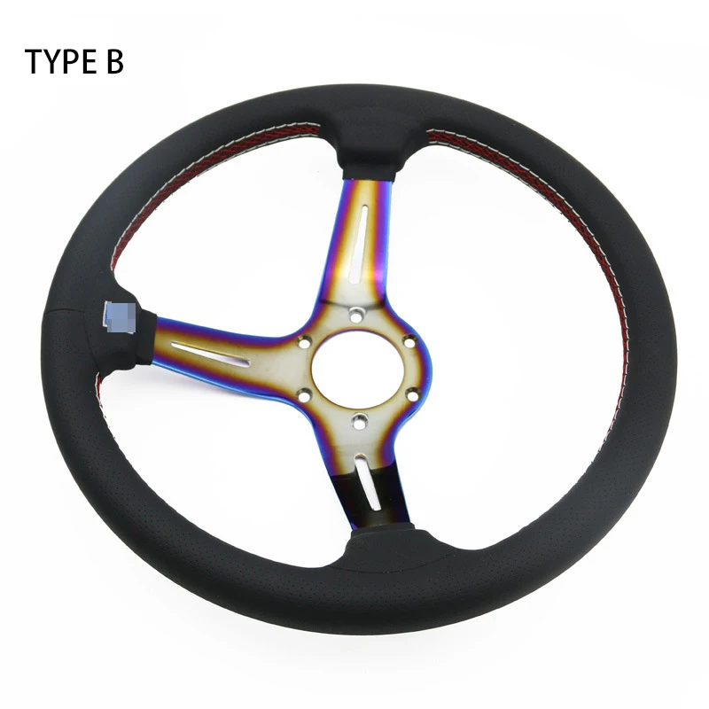 14&quot 350mm Auto Steering Wheel Universal Modified Deep Dish Go-kart Racing Sports Grilled Blue | Автомобили и мотоциклы