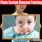 Алмазная живопись 5D по фотографии на заказ, картина из страз, сделай сам, полноформатная круглая мозаика, алмазная вышивка